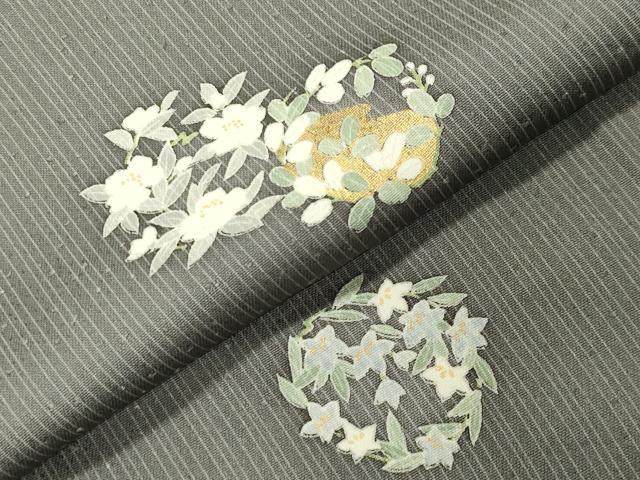 平和屋着物●上質な小紋　花丸文　金彩　正絹　逸品　CABK2148gh
