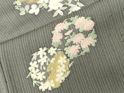 平和屋着物●上質な小紋　花丸文　金彩　正絹　逸品　CABK2148gh