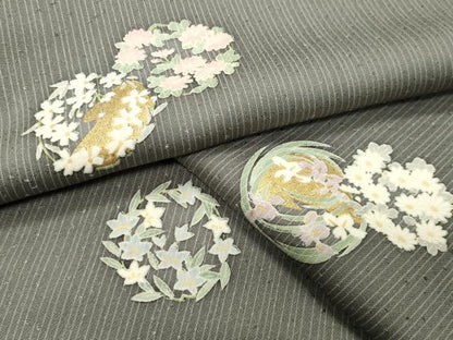 平和屋着物●上質な小紋　花丸文　金彩　正絹　逸品　CABK2148gh