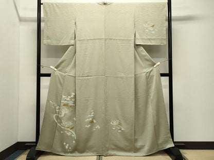 平和屋着物●訪問着　風景松竹梅文　金彩　正絹　逸品　CABK2149gh