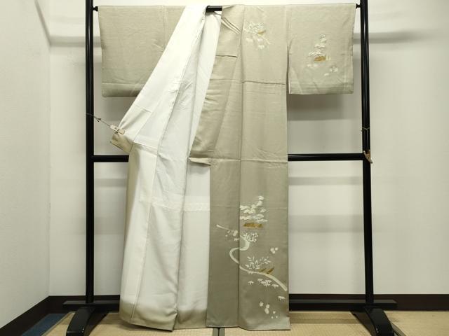 平和屋着物●訪問着　風景松竹梅文　金彩　正絹　逸品　CABK2149gh