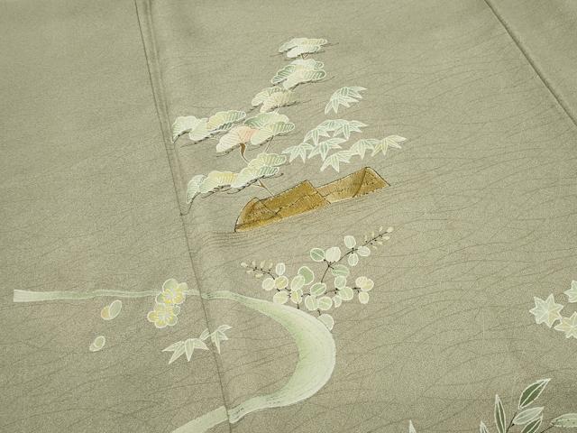 平和屋着物●訪問着　風景松竹梅文　金彩　正絹　逸品　CABK2149gh