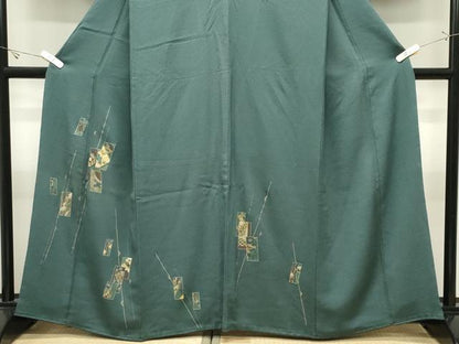 平和屋着物●訪問着　刺繍　短冊毬文　金銀彩　正絹　逸品　CABK2150gh