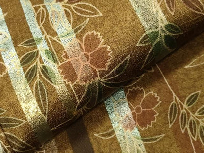 平和屋着物●訪問着　刺繍　花唐草文　暈し染め　金銀彩　正絹　逸品　CABK2153gh