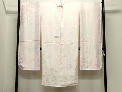 平和屋着物●振袖用長襦袢　袷　御所車地紋　暈し染め　半衿刺繍　正絹　逸品　CABK2154gh