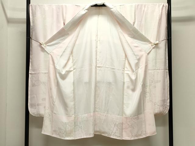 平和屋着物●振袖用長襦袢　袷　御所車地紋　暈し染め　半衿刺繍　正絹　逸品　CABK2154gh