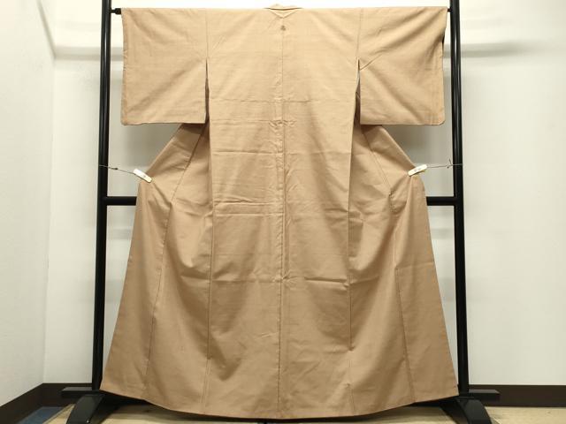 平和屋着物●結城紬　色無地　飴色　正絹　逸品　CABK2155gh