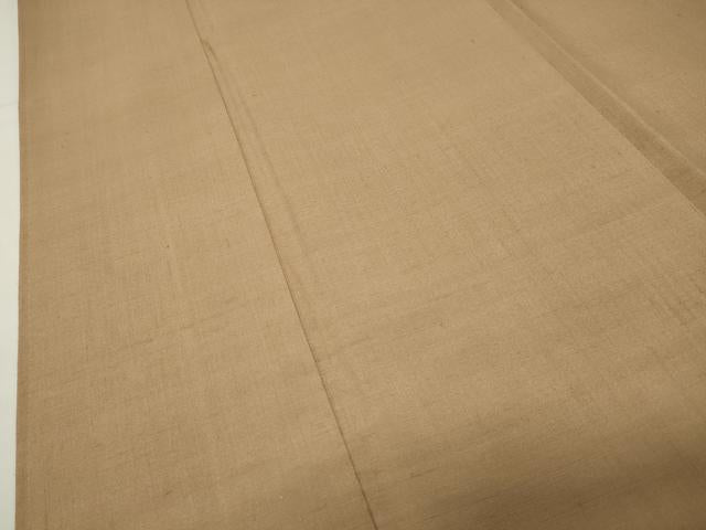 平和屋着物●結城紬　色無地　飴色　正絹　逸品　CABK2155gh