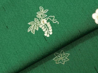 平和屋着物●上質な小紋　総刺繍　舞花文　金糸　正絹　逸品　CABK2156gh