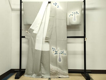 平和屋着物●染色作家　小倉淳史　訪問着　辻が花　絞り　暈し染め　ロング丈　正絹　逸品　CABK2157gh