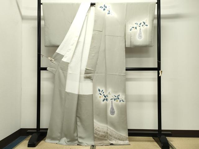 平和屋着物●染色作家　小倉淳史　訪問着　辻が花　絞り　暈し染め　ロング丈　正絹　逸品　CABK2157gh