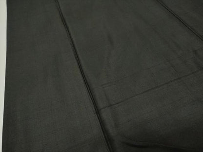 平和屋着物●男性　黒紋付　紬地　正絹　逸品　CABK2162gh