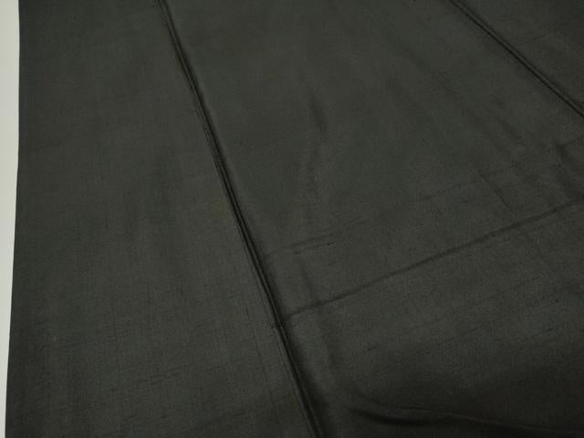 平和屋着物●男性　黒紋付　紬地　正絹　逸品　CABK2162gh