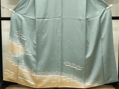 平和屋着物●訪問着　松梅文　暈し染め　正絹　逸品　CABK2163gh