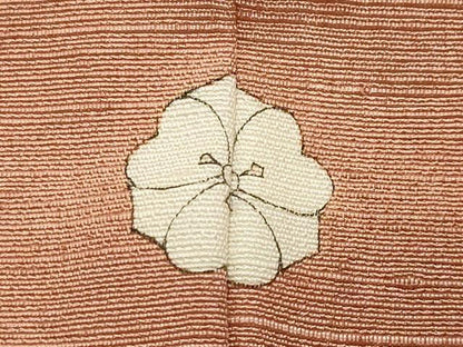 平和屋着物●上質な紬　色無地　一斤染色　ロング丈　正絹　逸品　CABK2164gh