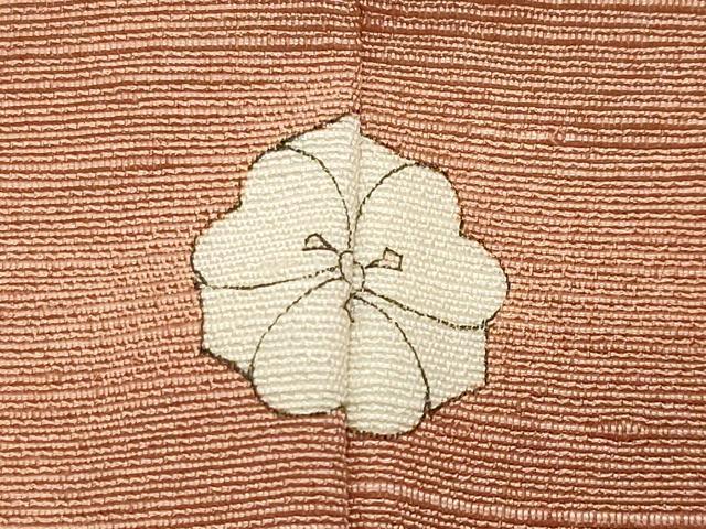 平和屋着物●上質な紬　色無地　一斤染色　ロング丈　正絹　逸品　CABK2164gh