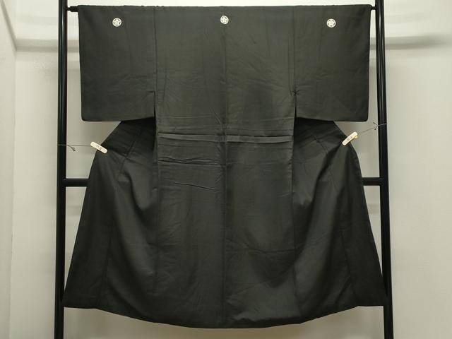 平和屋着物●男性　黒紋付　正絹　逸品　CABK2166gh