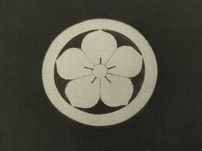 平和屋着物●男性　黒紋付　正絹　逸品　CABK2166gh
