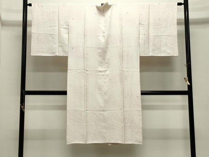 平和屋着物●長襦袢　袷　刺繍　雪輪色紙花文　暈し染め　金糸　正絹　逸品　CABK2167gh