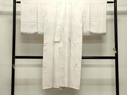 平和屋着物●長襦袢　袷　刺繍　雪輪色紙花文　暈し染め　金糸　正絹　逸品　CABK2167gh