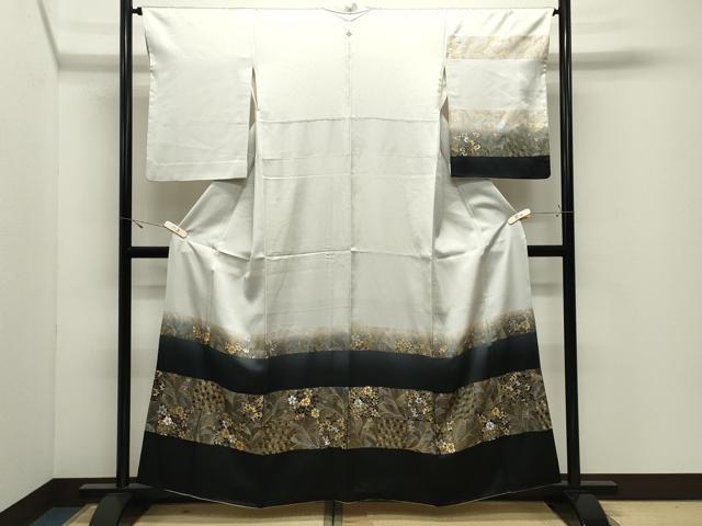 平和屋着物●訪問着　舞花文　暈し染め　金銀彩　正絹　逸品　CABK2168gh