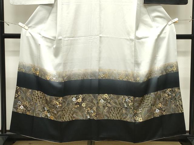 平和屋着物●訪問着　舞花文　暈し染め　金銀彩　正絹　逸品　CABK2168gh