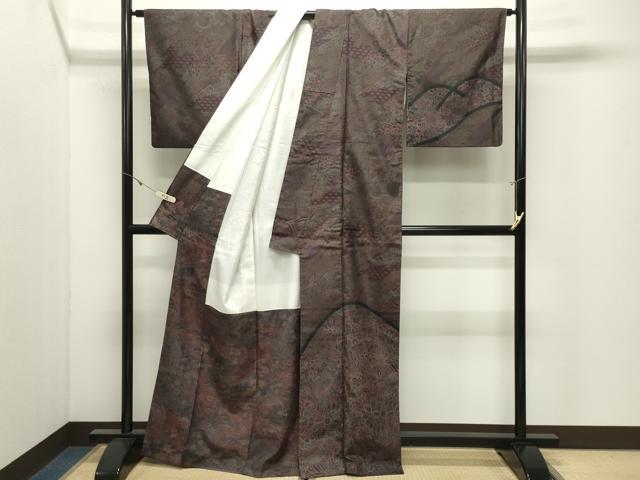 平和屋着物●本場染大島紬　訪問着　鳳凰更紗花唐草文　正絹　逸品　CABK2170gh