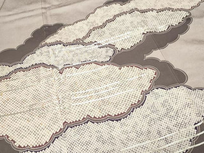 平和屋着物●訪問着　駒刺繍　雲重ね文　正絹　逸品　CABK2173gh