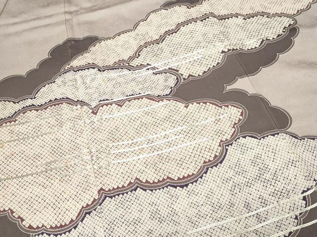 平和屋着物●訪問着　駒刺繍　雲重ね文　正絹　逸品　CABK2173gh