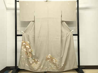平和屋着物●豪華色留袖　流水松梅花文　金銀彩　正絹　逸品　CABK2174gh