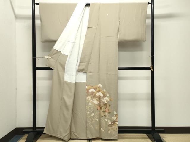 平和屋着物●豪華色留袖　流水松梅花文　金銀彩　正絹　逸品　CABK2174gh