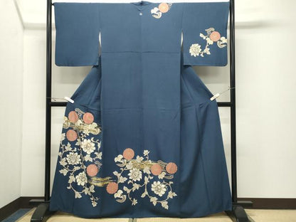 平和屋着物●訪問着　駒刺繍　更紗花唐草文　金銀彩　正絹　逸品　CABK2175gh