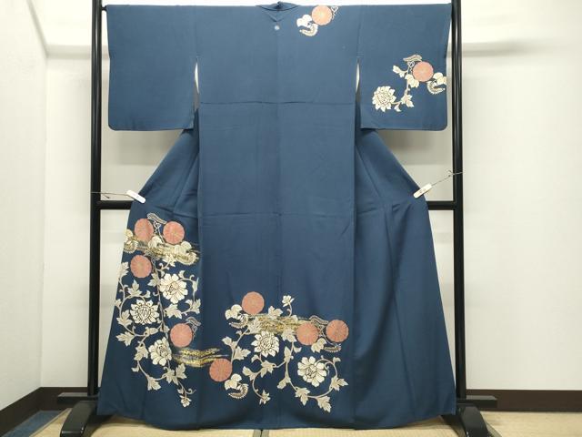 平和屋着物●訪問着　駒刺繍　更紗花唐草文　金銀彩　正絹　逸品　CABK2175gh