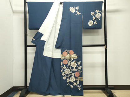 平和屋着物●訪問着　駒刺繍　更紗花唐草文　金銀彩　正絹　逸品　CABK2175gh
