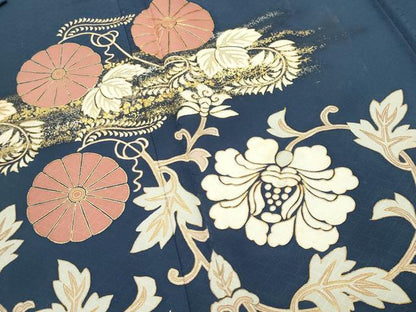 平和屋着物●訪問着　駒刺繍　更紗花唐草文　金銀彩　正絹　逸品　CABK2175gh