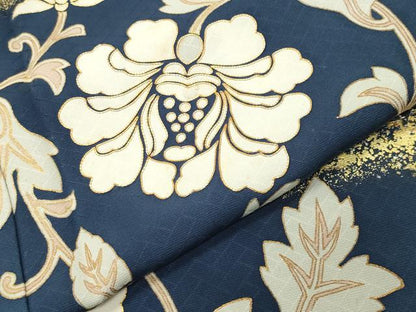 平和屋着物●訪問着　駒刺繍　更紗花唐草文　金銀彩　正絹　逸品　CABK2175gh