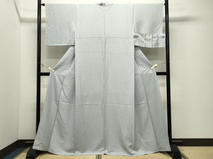 平和屋着物●上質な色無地　紋意匠　月白色　反端付き　正絹　逸品　未使用　CABK2177gh