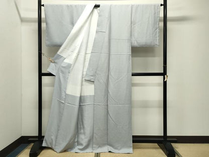 平和屋着物●上質な色無地　紋意匠　月白色　反端付き　正絹　逸品　未使用　CABK2177gh