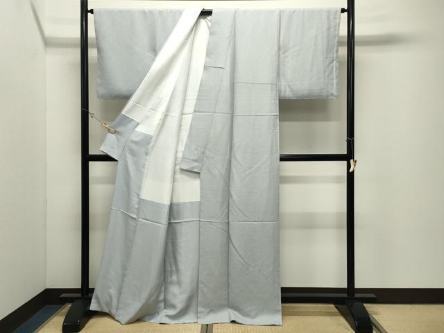 平和屋着物●上質な色無地　紋意匠　月白色　反端付き　正絹　逸品　未使用　CABK2177gh