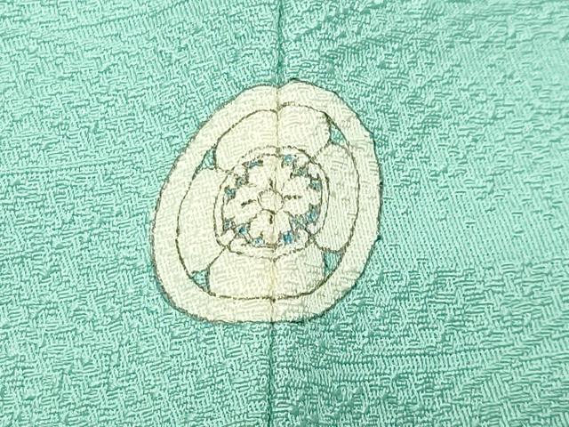 平和屋着物●上質な色無地　草花地紋　薄萌葱色　鈴乃屋扱い　反端付き　正絹　逸品　CABK2178gh
