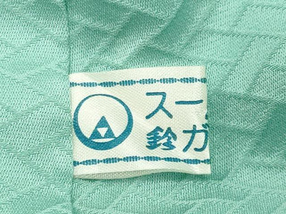 平和屋着物●上質な色無地　草花地紋　薄萌葱色　鈴乃屋扱い　反端付き　正絹　逸品　CABK2178gh