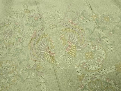 平和屋着物●中国三大刺繍　スワトウ刺繍　総刺繍　訪問着　鳳凰更紗花唐草文　正絹　逸品　CABK2181gh