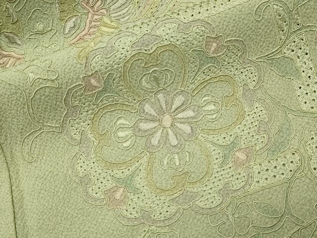 平和屋着物●中国三大刺繍　スワトウ刺繍　総刺繍　訪問着　鳳凰更紗花唐草文　正絹　逸品　CABK2181gh