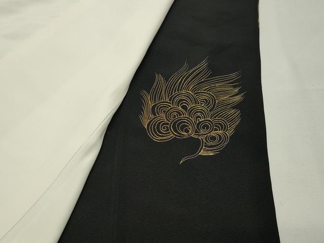 平和屋着物●銀座きしや　黒留袖　刺繍　狛犬　金彩　たとう紙付き　正絹　逸品　CABK2182gh