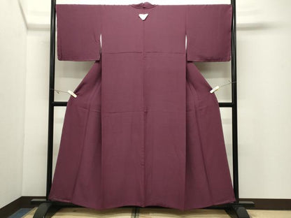 平和屋着物●上質な色無地　暗紅色　正絹　逸品　未使用　CABK2194gh