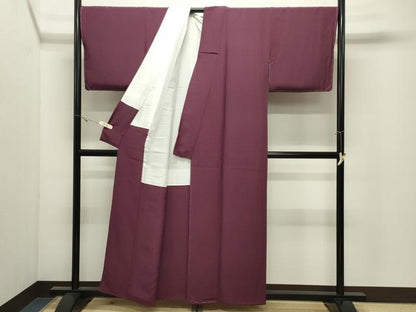 平和屋着物●上質な色無地　暗紅色　正絹　逸品　未使用　CABK2194gh