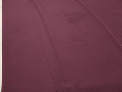 平和屋着物●上質な色無地　楽器地紋　暗紅色　正絹　逸品　CABK2195gh