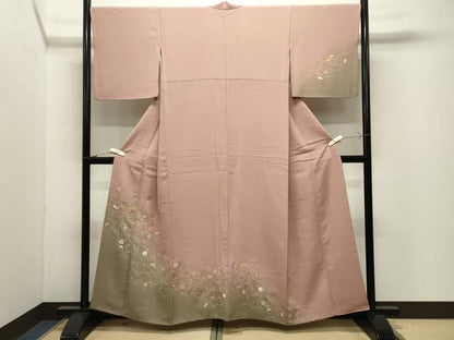 平和屋着物●訪問着　竹屋町刺繍　吹き寄せ文　暈し染め　金彩　正絹　逸品　CABK2197gh