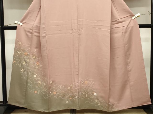 平和屋着物●訪問着　竹屋町刺繍　吹き寄せ文　暈し染め　金彩　正絹　逸品　CABK2197gh
