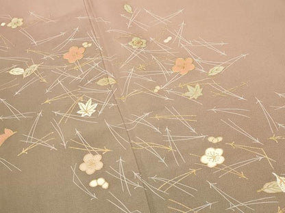 平和屋着物●訪問着　竹屋町刺繍　吹き寄せ文　暈し染め　金彩　正絹　逸品　CABK2197gh